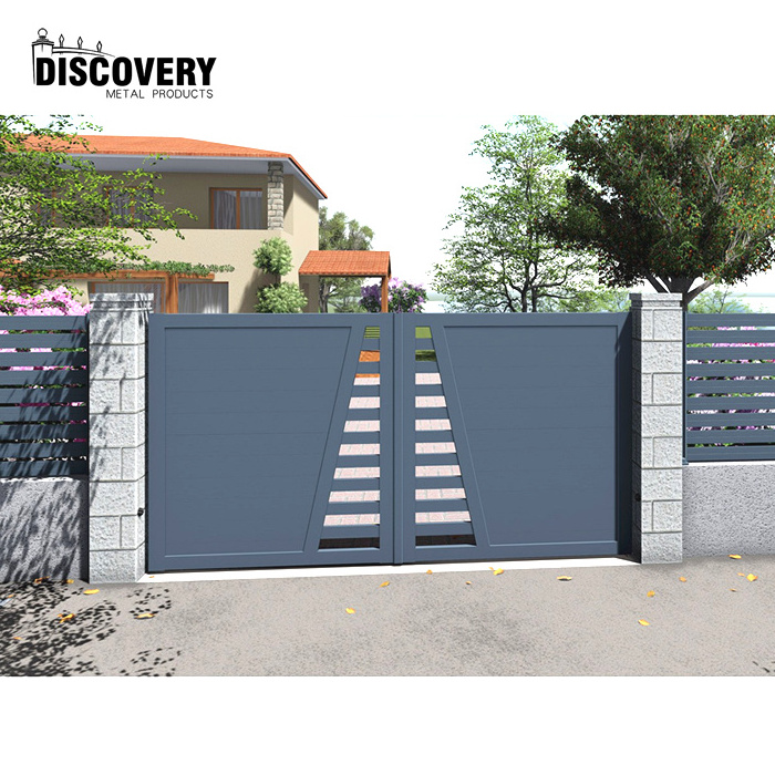 Wholesale new design front gate designs steel gate aluminum garden gates with main gate pillar design