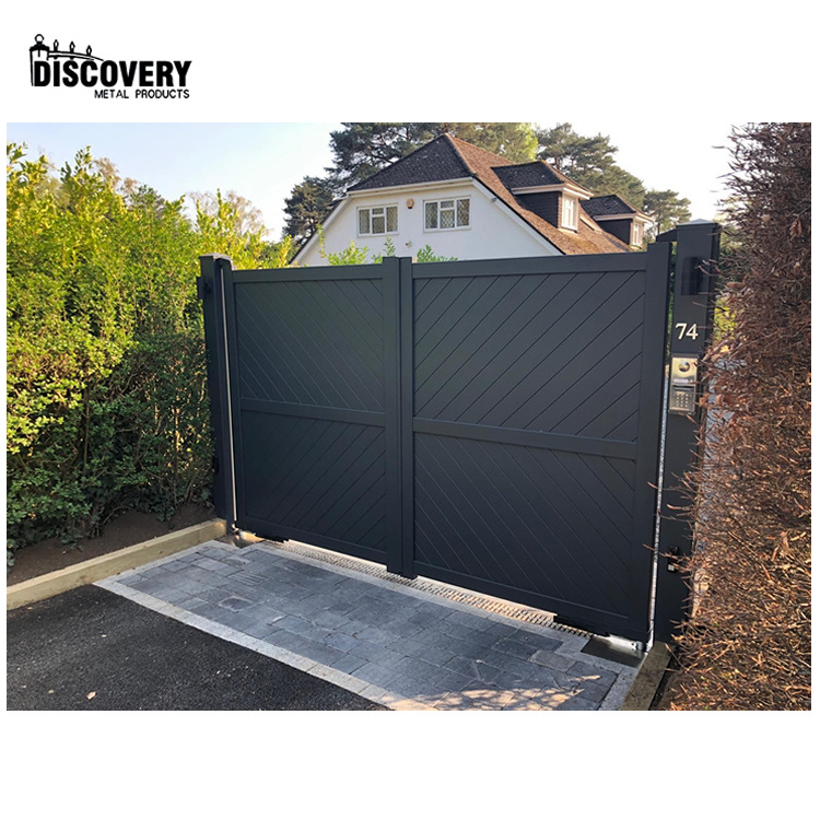 New design automatic driveway aluminum swing gate for private residences power coated latest main gate designs for villa