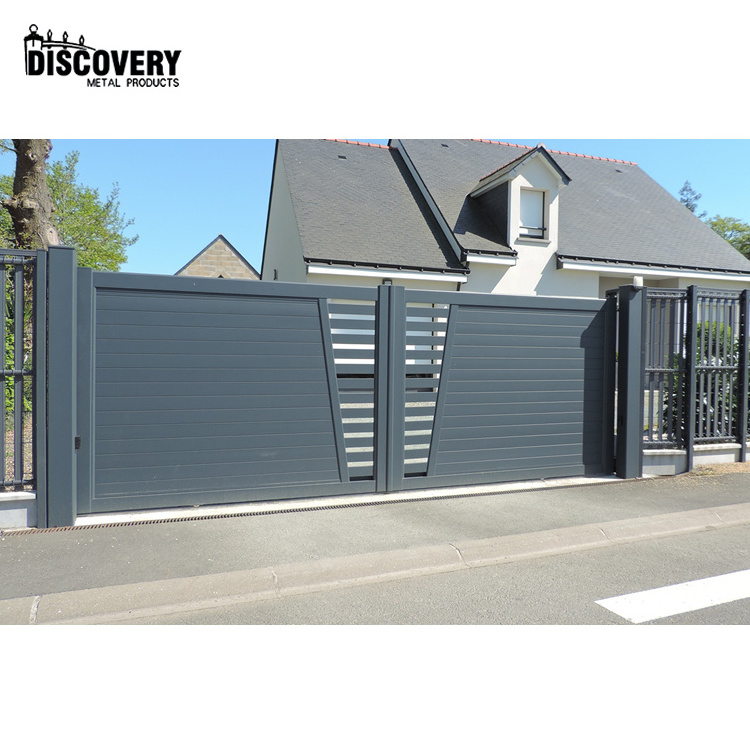 New design automatic driveway aluminum swing gate for private residences power coated latest main gate designs for villa