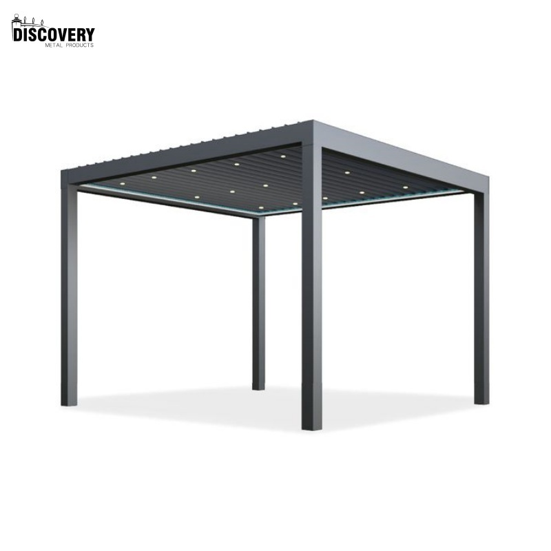 Customize Made Gazebo Snow-Resistant Pavilion Garden Outdoor Sun Shades Manual or Electric Louvered Aluminium Pergola