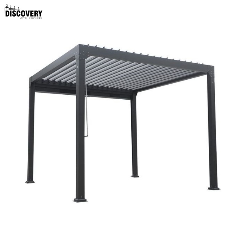 Customize Made Gazebo Snow-Resistant Pavilion Garden Outdoor Sun Shades Manual or Electric Louvered Aluminium Pergola