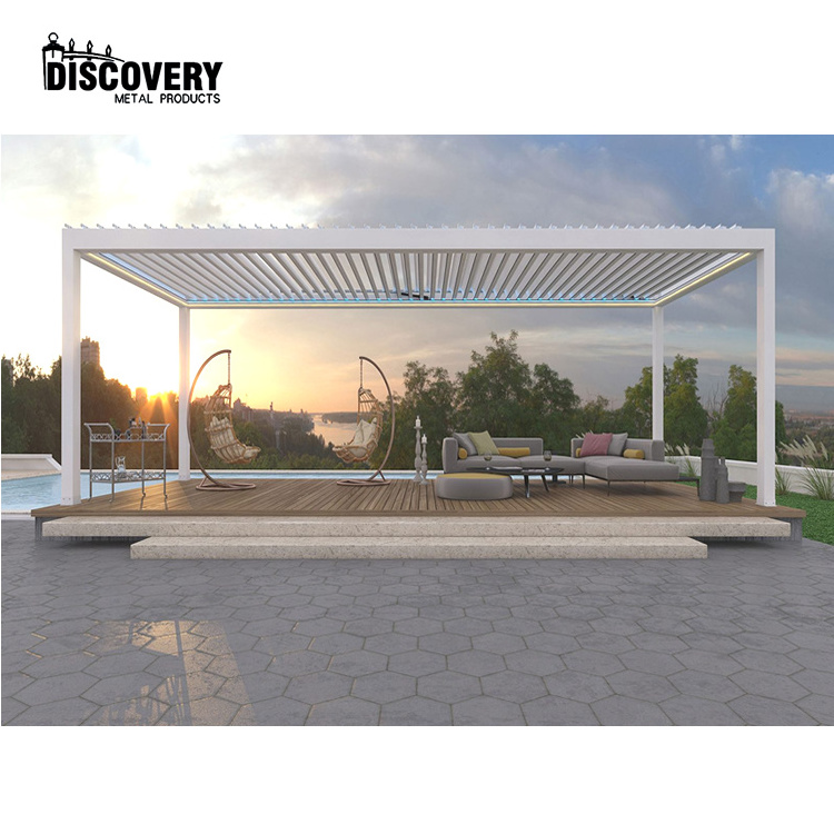 Modern Design Patio Roof Motorized Aluminum Garden Pergola Swimming Pool Backyard Gazebo