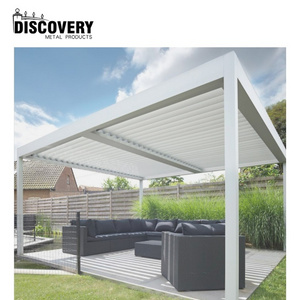 Easy Install Outdoor Waterproof Electric Louver Sun Panel Metal Adjustable Gazebo Bioclimatic Louvered Aluminum Pergola