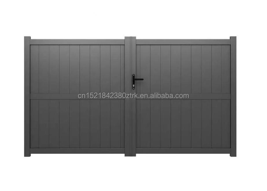 Villa Black Exterior Aluminum Driveway Gates Swing Gate Double Swing Gate Automatic Open Aluminum Gate for Entrance