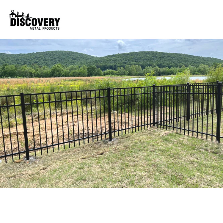 Easily assembled customized aluminum fence grill design pictures 3 rail fence design with metal fence post