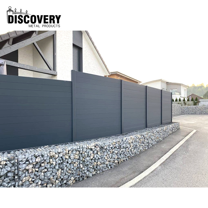 high quality black aluminium batten 8 ft privacy fence with S70 fencing posts for garden decoration privancy fence panels