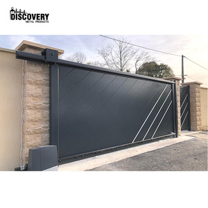 Outdoor Garden Aluminum Driveway Gate Courtyard Entrance Metal Sliding Gates Modern Electric Iron Side Gates