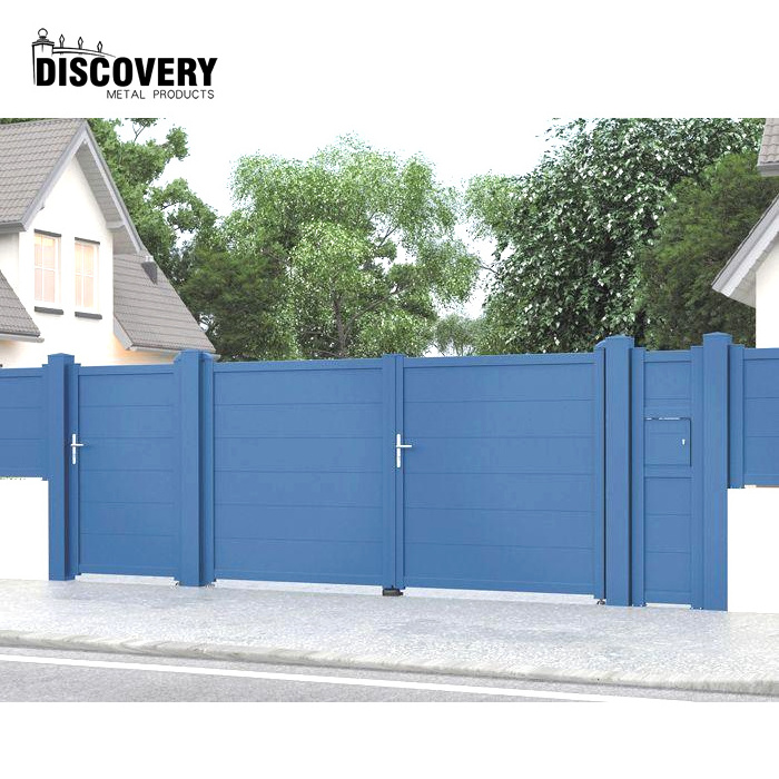 OEM factory direct sale large aluminum gate and fence customized double swing aluminum gate for driveway