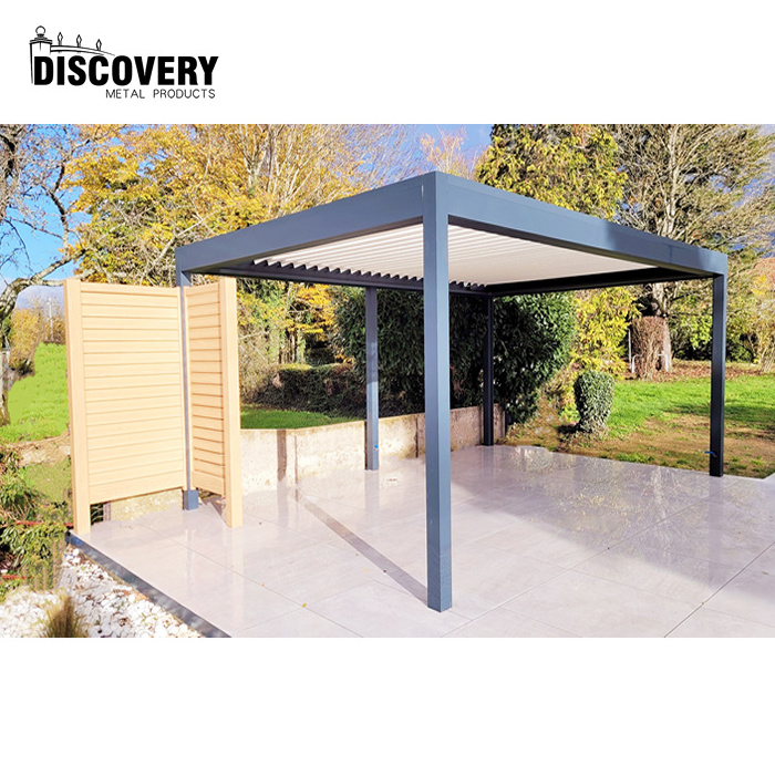 Easy Installing Motorized louvered aluminum garden free standing custom made pergola canopy