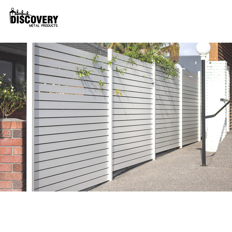 Modern Design Modular Fence Aluminum Metal Horizontal Yard Privacy Slat Fence Panels Outdoor Garden Fence