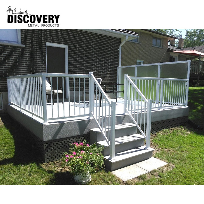 Customized design aluminum handrail railing system wrought iron handrails for outdoor steps for staircase handrail laser cut