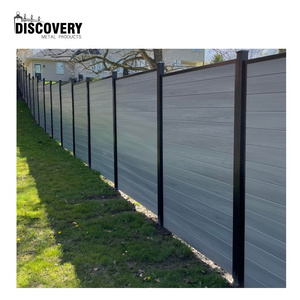 Wind-resistant wood plastic fence aluminum alloy post composite fencing boards decoration outdoor woc fence panels