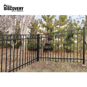 Easily assembled customized aluminum fence grill design pictures 3 rail fence design with metal fence post