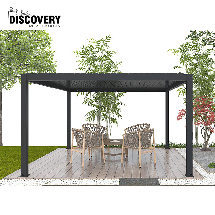 Easy Installing Motorized louvered aluminum garden free standing custom made pergola canopy