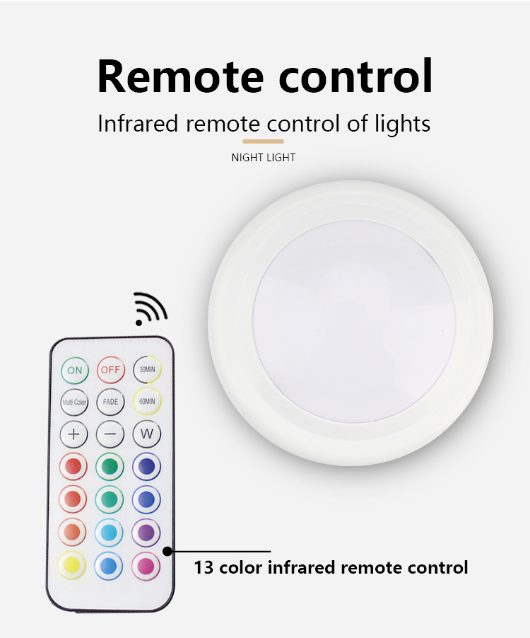 New Ambient  RGB light Led circular remote control DIY creative decorative cabinet light Led night light