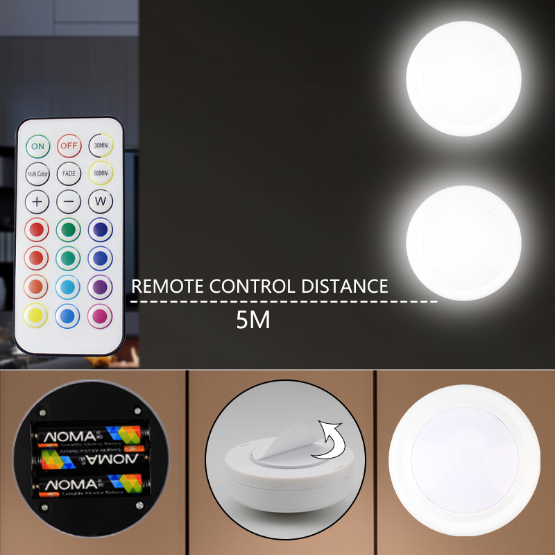 Customized LED remote control night light indoor cabinet light RGB13 color  bedroom kitchen wall light