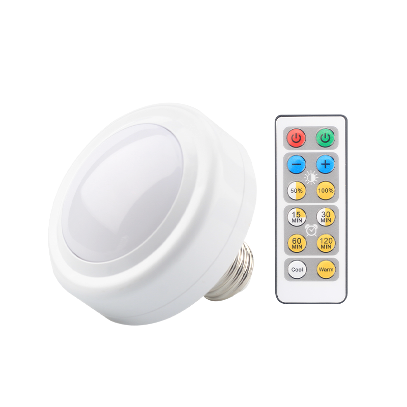 Battery powered 3 color light E26 thread smart downlight battery remote control bulb