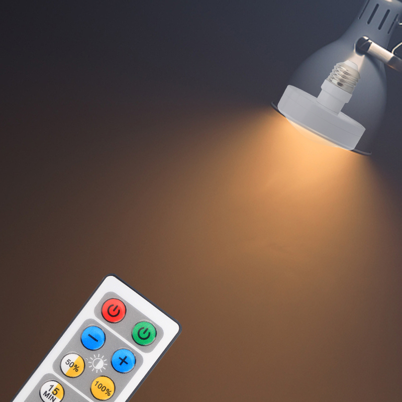 Battery powered indoor remote control night light 3 color light E26 thread smart bulb