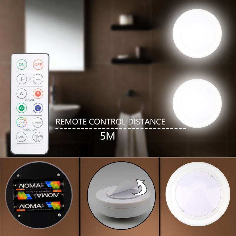 New  1-3 Remote control lamp RGB light Led circular remote control DIY creative decorative cabinet light Led night light