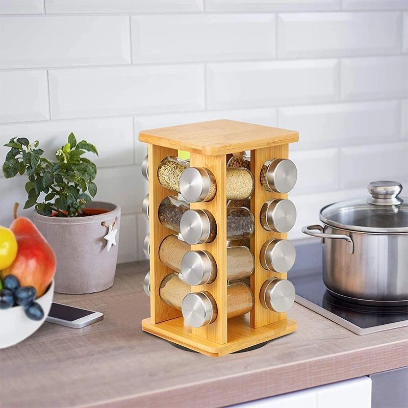 Hot Selling Wooden Kitchen Bamboo rack Durable kitchen rack Minimalism Kitchen rack