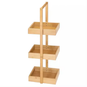 Eco Friendly Three Tier Multipurpose Shelf Rack Cabinet Shelves Bamboo Storage Rack for Home