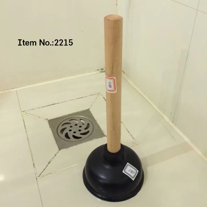 HQ2215 black color rubber toilet water drain pump with long handle for plumber