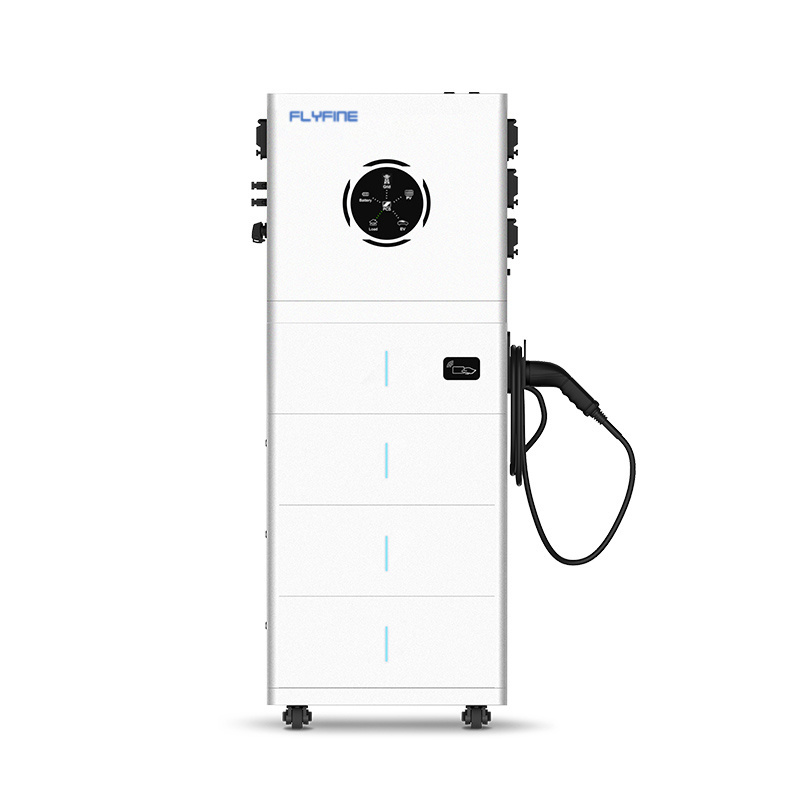 FLYFINE 51.2V 5-25kwh All In One ESS Energy Storage System lifepo4 Battery with 7KW EV Charger