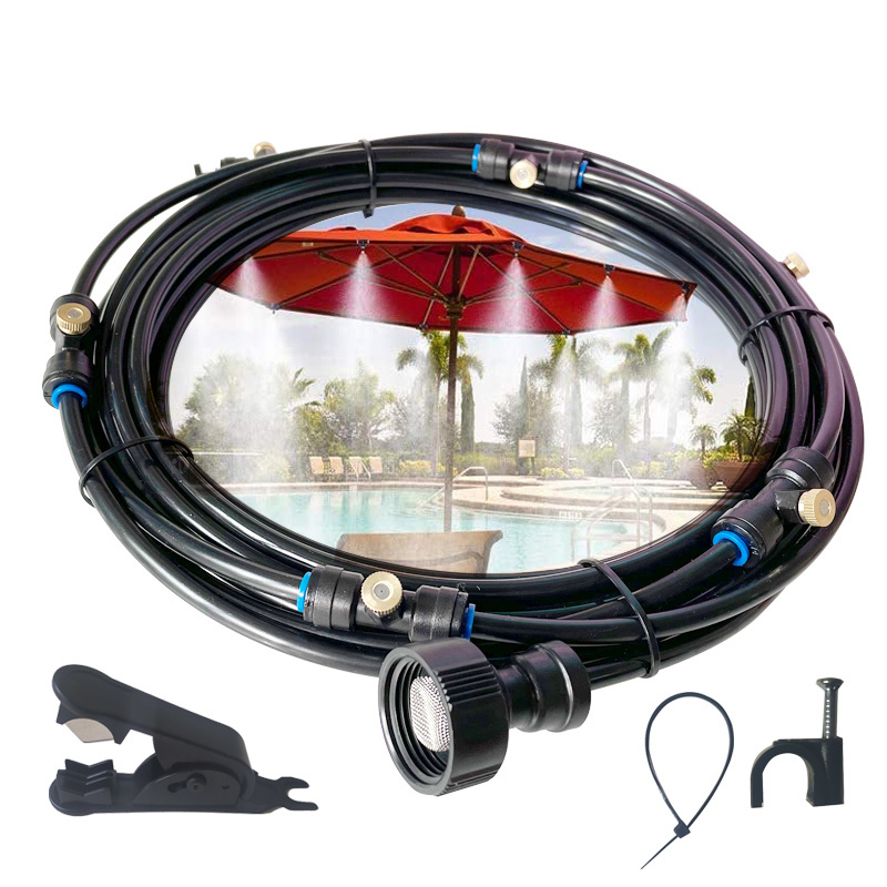 Summer Outdoor Misting Cooling System Kit For Greenhouse Garden Patio Plants DIY Waterring Irrigation Kit 10M/15M/20M Spray Hose