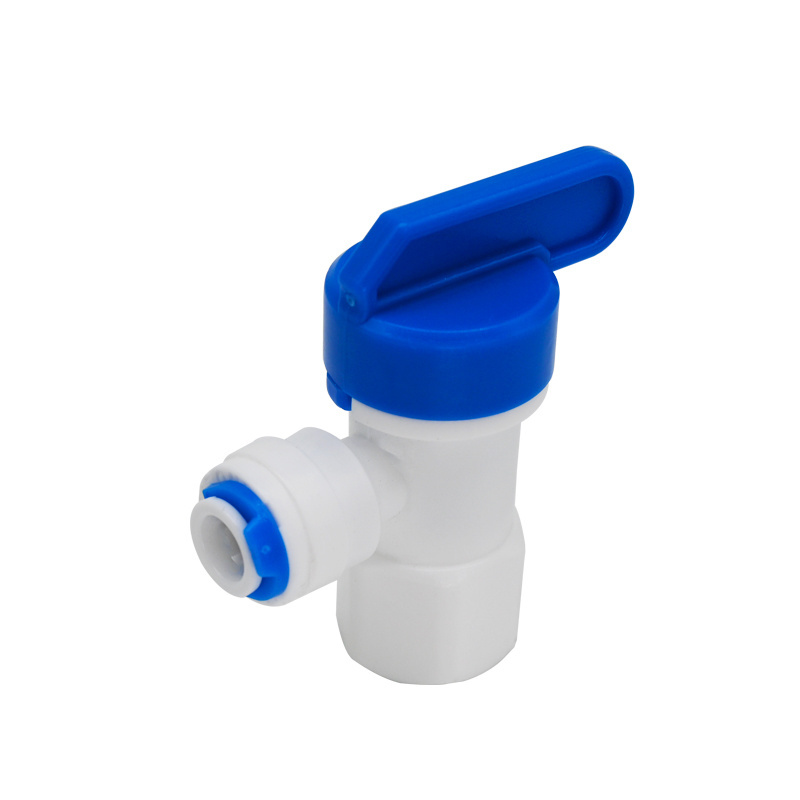 Food Grade POM Material Plastic Pipe Fittings Quick Connector Ro Water System Parts Ball Valve for Water Purifier