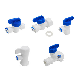 Food Grade POM Material Plastic Pipe Fittings Quick Connector Ro Water System Parts Ball Valve for Water Purifier