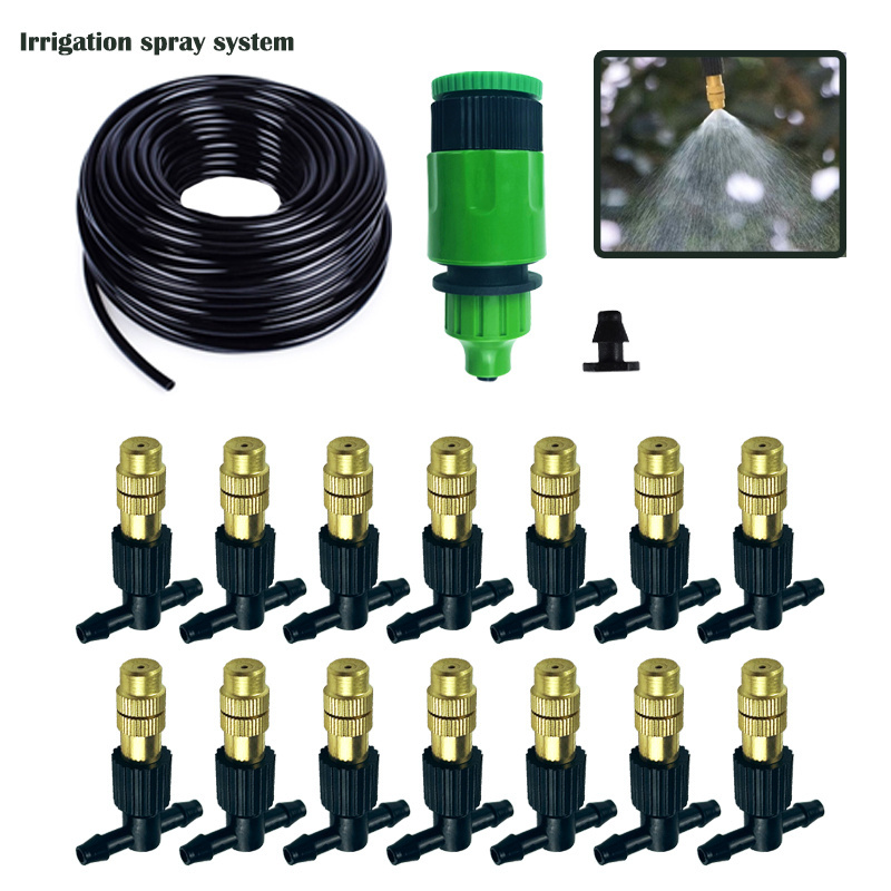 10-30m Garden Misting System 8/11MM PVC Hose Low Pressure Misting Cooling System for Garden Irrigation Plant Watering