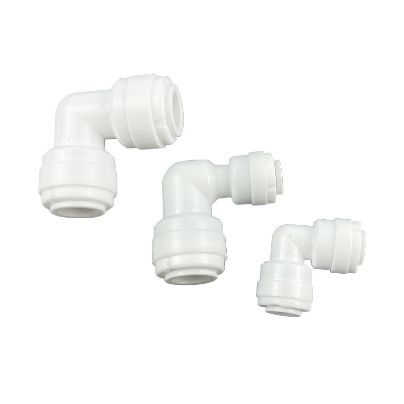 1/4'' 3/8''  L Shaped  Elbow Ro Push Fit Plastic Quick Elbow Plastic Fittings for RO Water System