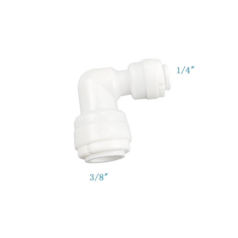 1/4'' 3/8''  L Shaped  Elbow Ro Push Fit Plastic Quick Elbow Plastic Fittings for RO Water System