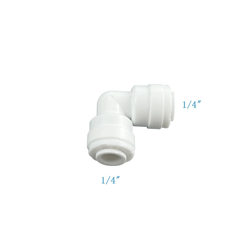 1/4'' 3/8''  L Shaped  Elbow Ro Push Fit Plastic Quick Elbow Plastic Fittings for RO Water System