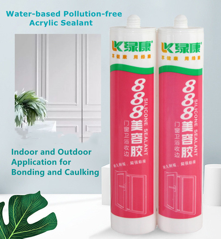 Water based  acrylic silicone sealant siliconized sealant 310ml high stack glue paintable acrylic sealant for  PVC WPC panels