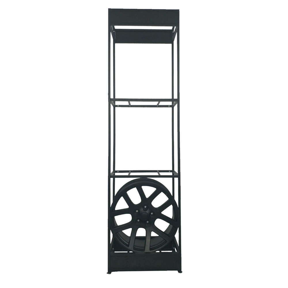 custom 3 tier factory metal motor car tire outlet wheel rim display rack storage wheel hub stand