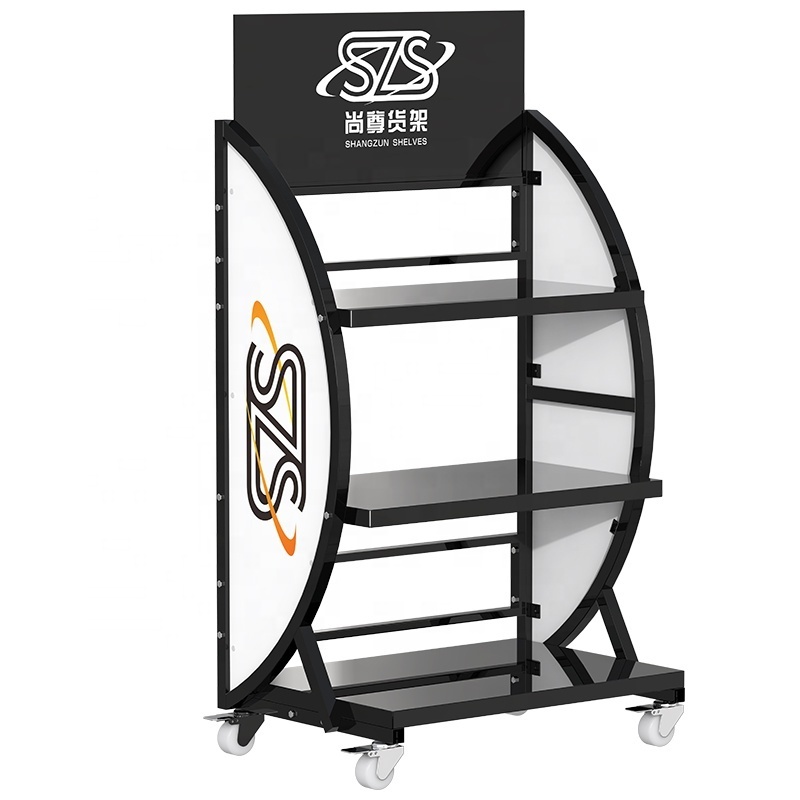 Auto Fixing Tool Parts Display Stand Gas Station Metal Standing Rack Work Lights Retail Store Accessory Display Rack