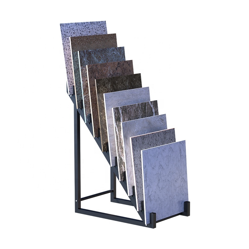 metal countertop marble tile display stand rack showroom with 10 slots for 800*800/600*600