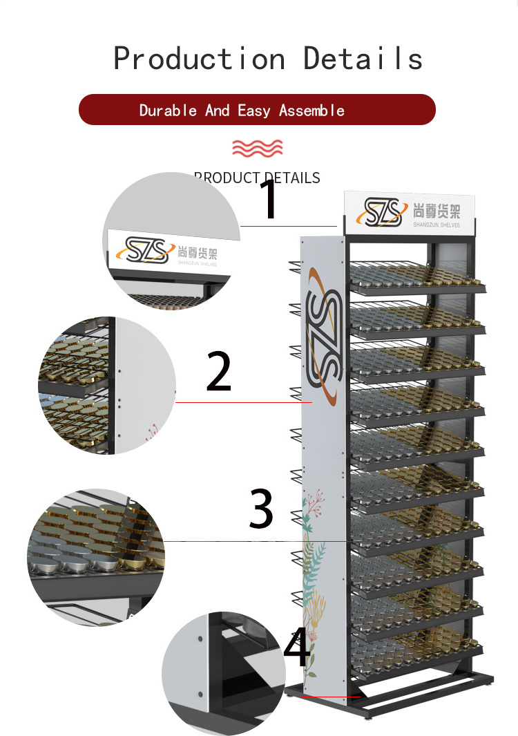 supermarket floor retail metal racks display perfume nail polish display rack stand cosmetic shelf display rack