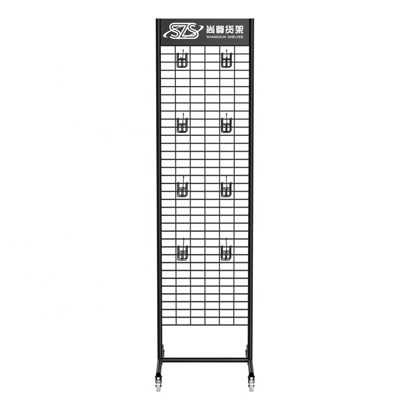 Custom metal hanging display stand for slippers with hooks slippers floor rack display with logo