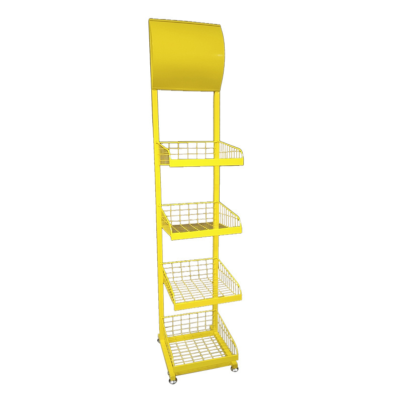 retails floor high quality supermarket potato chips metal display rack stand for market shelf