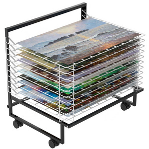 spray paint 15 shelves paper drying racks wrapping oil painting paper holder display stand metal rack