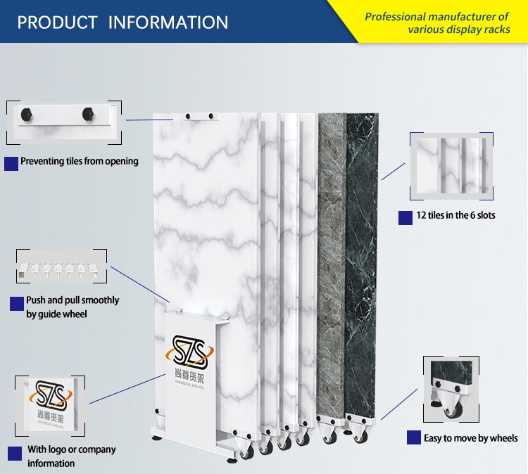 Factory Directly Supply Push Pull Ceramic Tile For 60x120cm Tiles Stand Showroom Display Rack