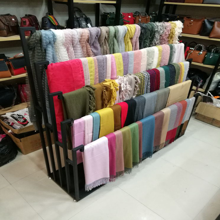 floor standing metal white chinese silk scarf shop cloth Shawl towel Bath towel quilt carpet display rack