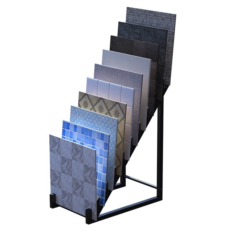 metal countertop marble tile display stand rack showroom with 10 slots for 800*800/600*600