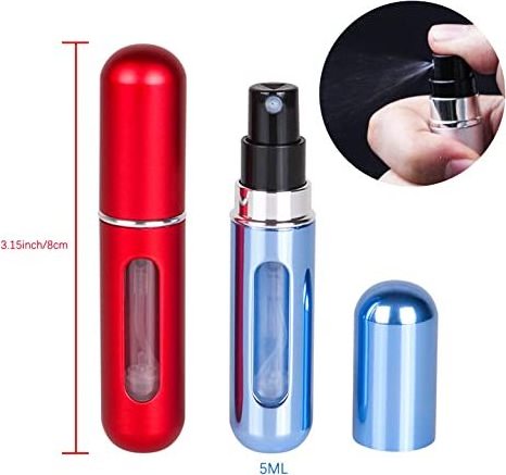 Portable Mini Refillable Perfume Spray Atomizer Bottle Scent Pump Case 8 Pcs Pack of 5ml Cosmetic Aluminum Customized Cylinder