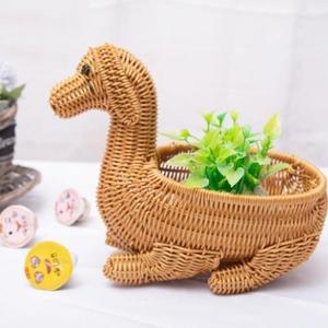 Dog Shape Plastic New Design Animal Shape Rattan Storage Gift Basket