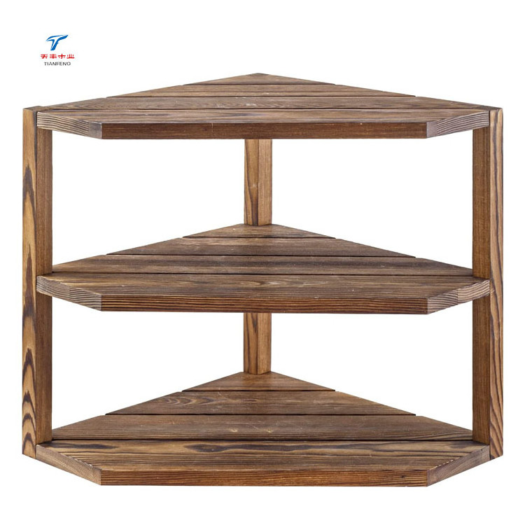 3 Tier Wood Kitchen Cabinet Counter Storage Organizer Spice Corner Shelves for Spices Plates