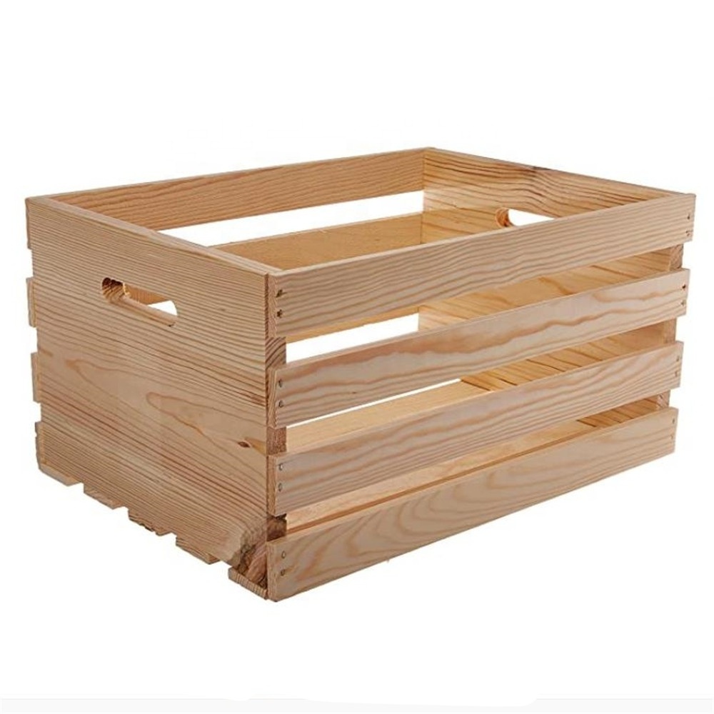 Handmade factory wholesale storage display wooden boxes Large Crates & Pallet Wood Crate