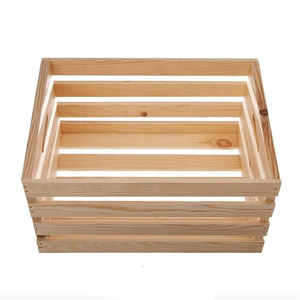 Handmade factory wholesale storage display wooden boxes Large Crates & Pallet Wood Crate